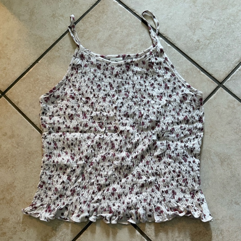 Floral Ruffled Tank Top